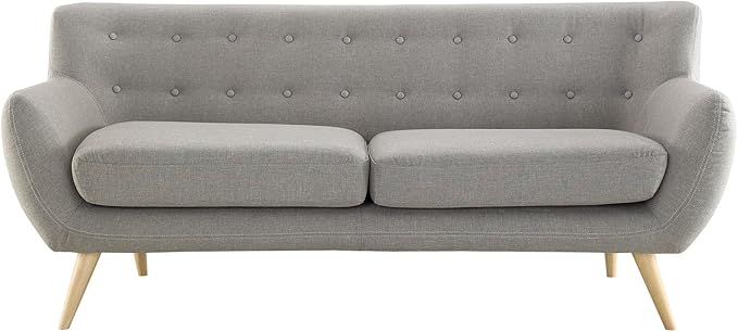 Remark Mid-Century Modern Sofa With Upholstered Fabric In Wheatgrass