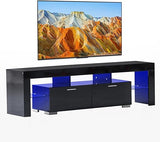 LED TV Stand for 65/70/75 Inch TV, Entertainment Center with Storage Drawer, Industrial