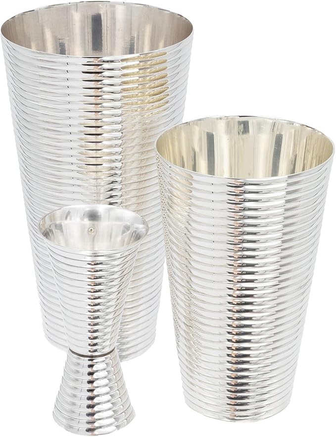 Fluted Copper 3-Piece Cocktail Shaker Set