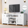 Farmhouse TV Stand 70 Inches, Entertainment Center with Power Outlet