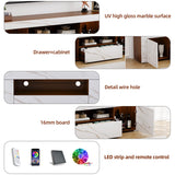 65 Inch Tv Stand, Modern High Glossy Entertainment Center with Storage and Drawers,