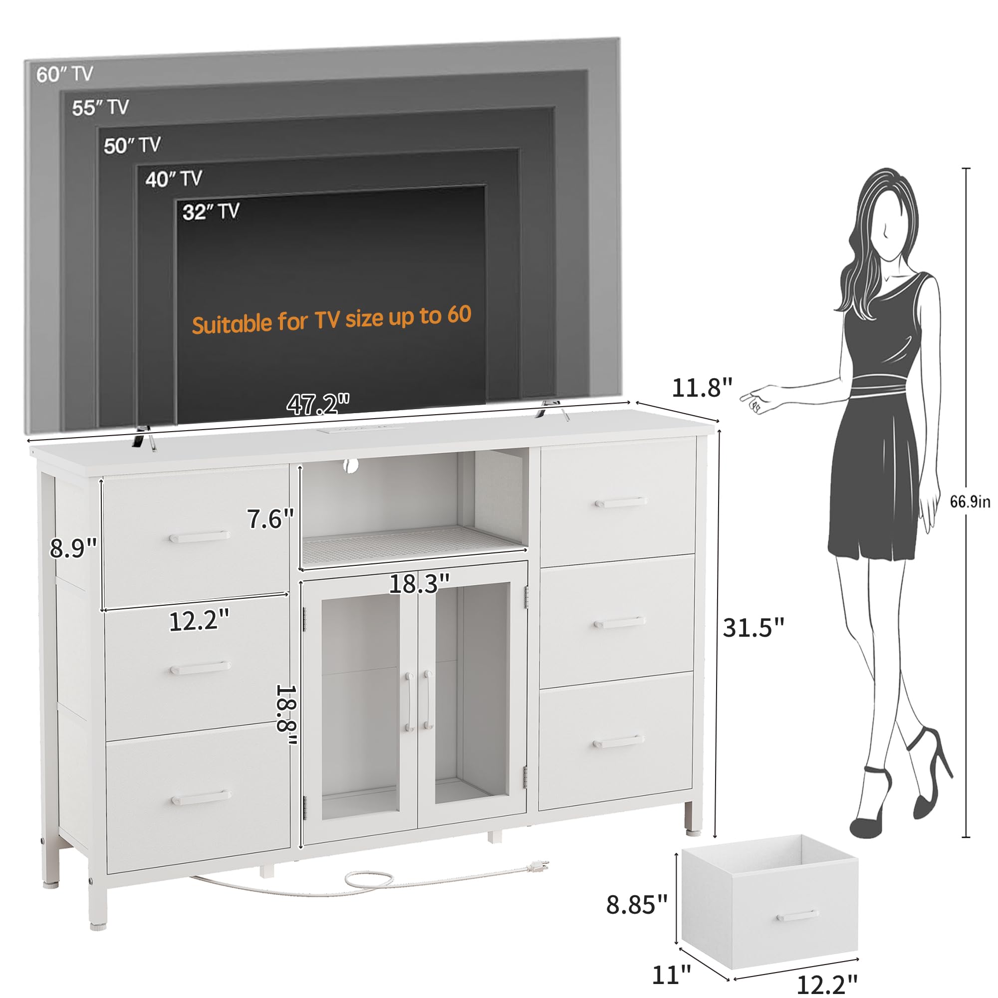 White Dresser for Bedroom Dresser TV Stand