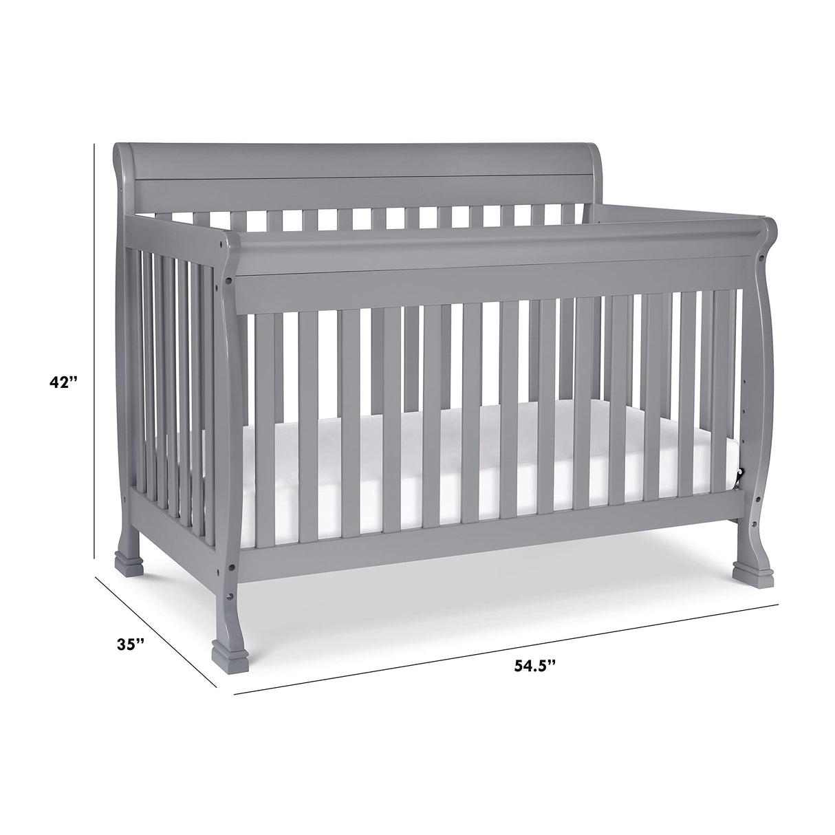 Kalani 4-in-1 Convertible Crib in Grey, Greenguard Gold Certified