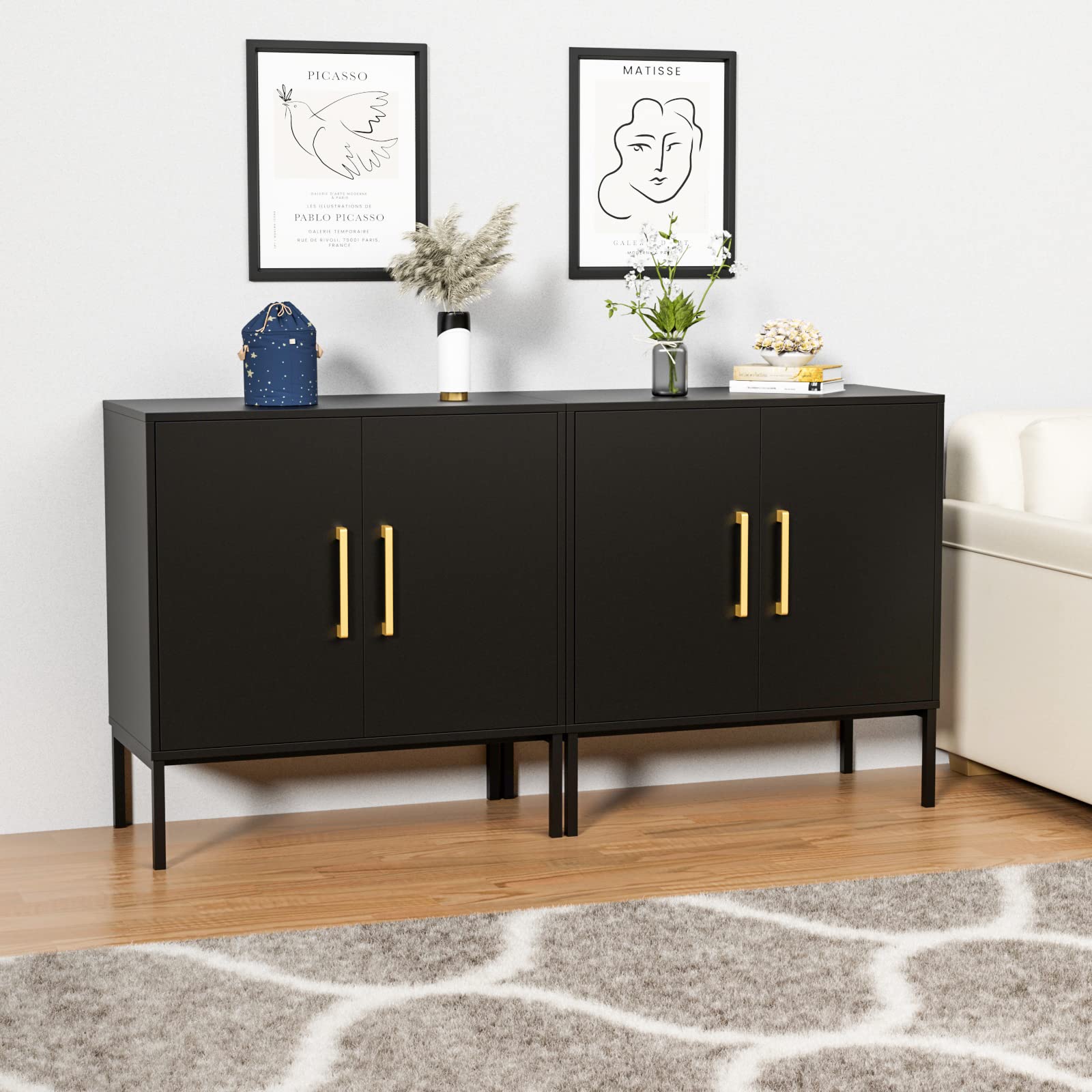 Accent Storage Cabinet with Doors and Adjustable Shelf