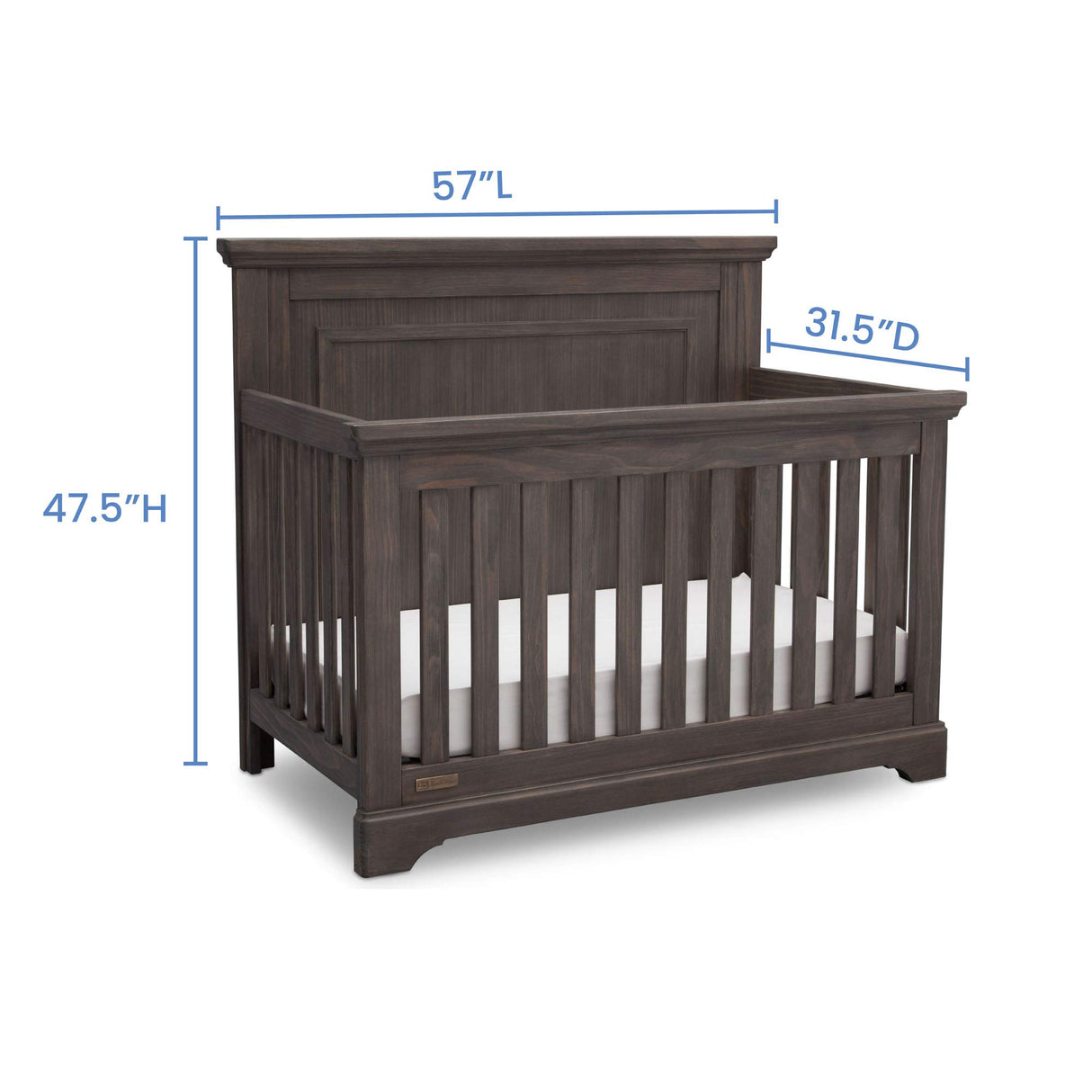 Simmons Kids SlumberTime Paloma 4-in-1 Convertible Crib, Rustic Grey