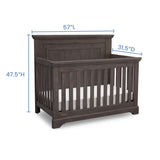 Kids SlumberTime Paloma 4-in-1 Convertible Crib, Rustic Grey + Serta Perfect Slumber