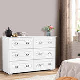 6 Drawer Double Dresser for Bedroom, Wood Chest of Dressers,