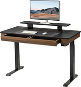 Electric Standing Desk with Drawers, 55 Inch Dual Motor Height Adjustable Stand up Desk for