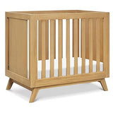 Otto 3-in-1 Convertible Mini Crib with 4" Mattress in Walnut, Greenguard Gold Certified