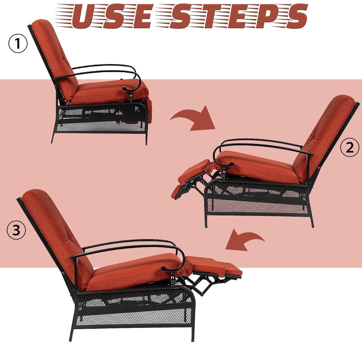 Outdoor Lounge Chair Set of 2.