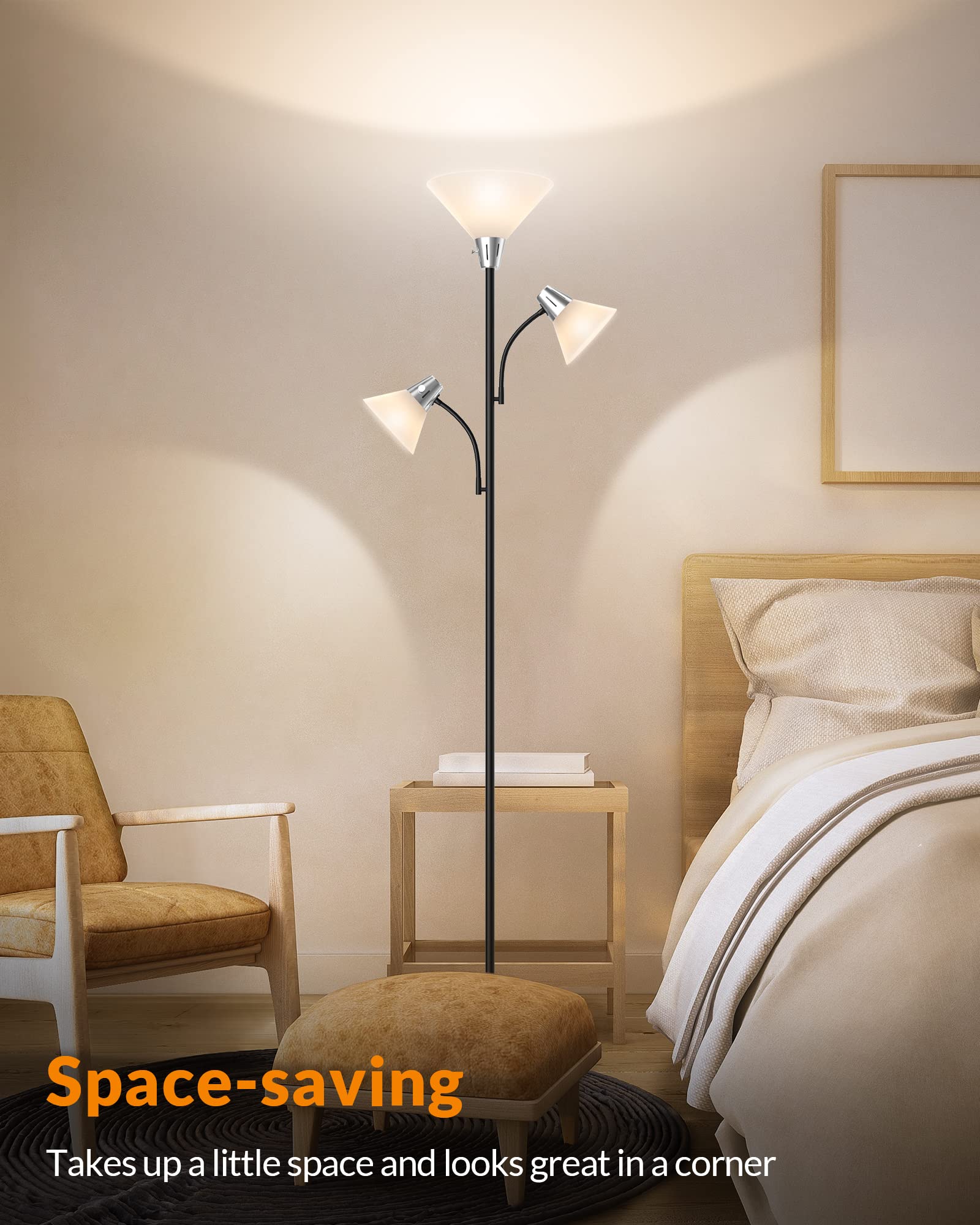 Modern Floor Lamp with Adjustable Reading Light