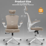 Ergonomic Office Chair - Comfy Desk Chairs with Wheels and Arms, 500LB Heavy Duty