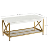 Coffee Table with Storage Shelf for Living Room,Industrial Style,Easy Assembly