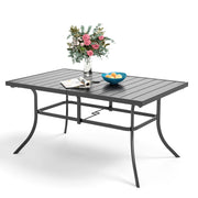 Rectangular Metal Patio Outdoor Dining Table