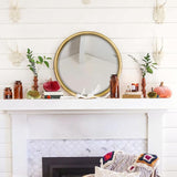 12" Gold Round Convex Mirror - Decorative Wall Mirror