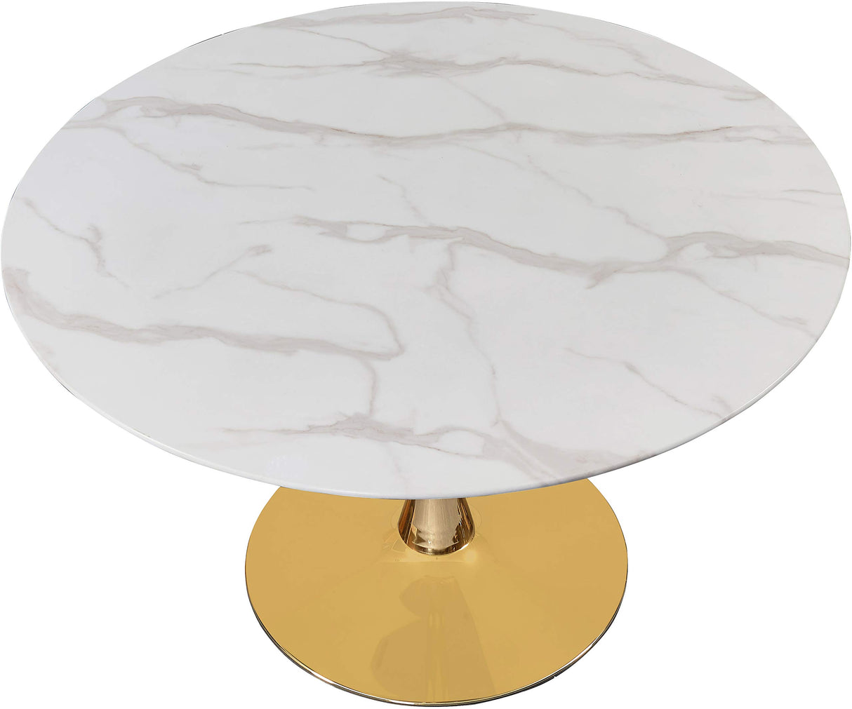 Holly Collection Modern | Contemporary Round Faux Marble Top Dining Table,