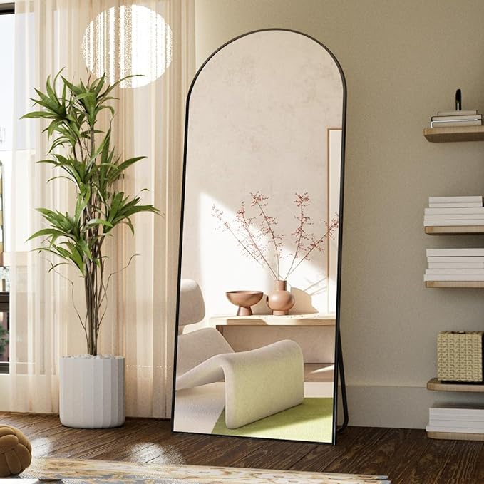 Arched Full Length Mirror, Black Large Floor Mirror