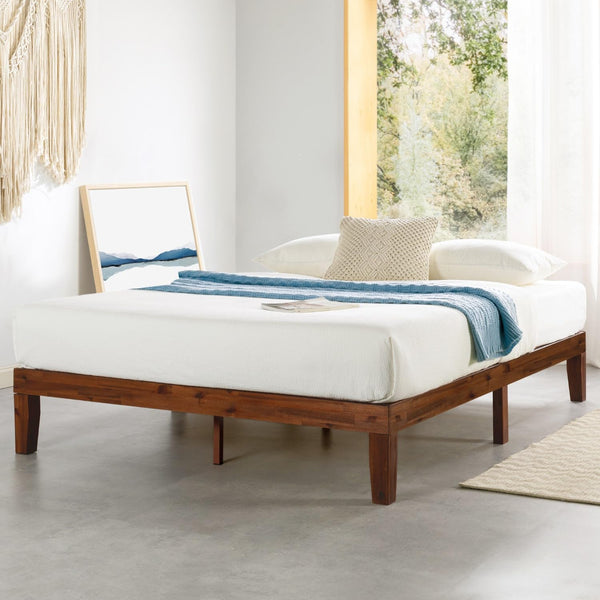 Naturalista Classic - 12 Inch Solid Wood Platform Bed with Wooden Slats,