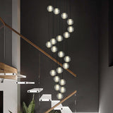 20-Lights High Ceiling Chandelier, Large LED Pendant Chandeliers with Crystal Bubble Ball