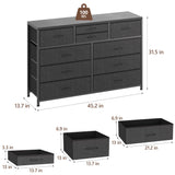 Dresser for Bedroom TV Stand for 55” TV, Entertainment Center with 10 Drawers