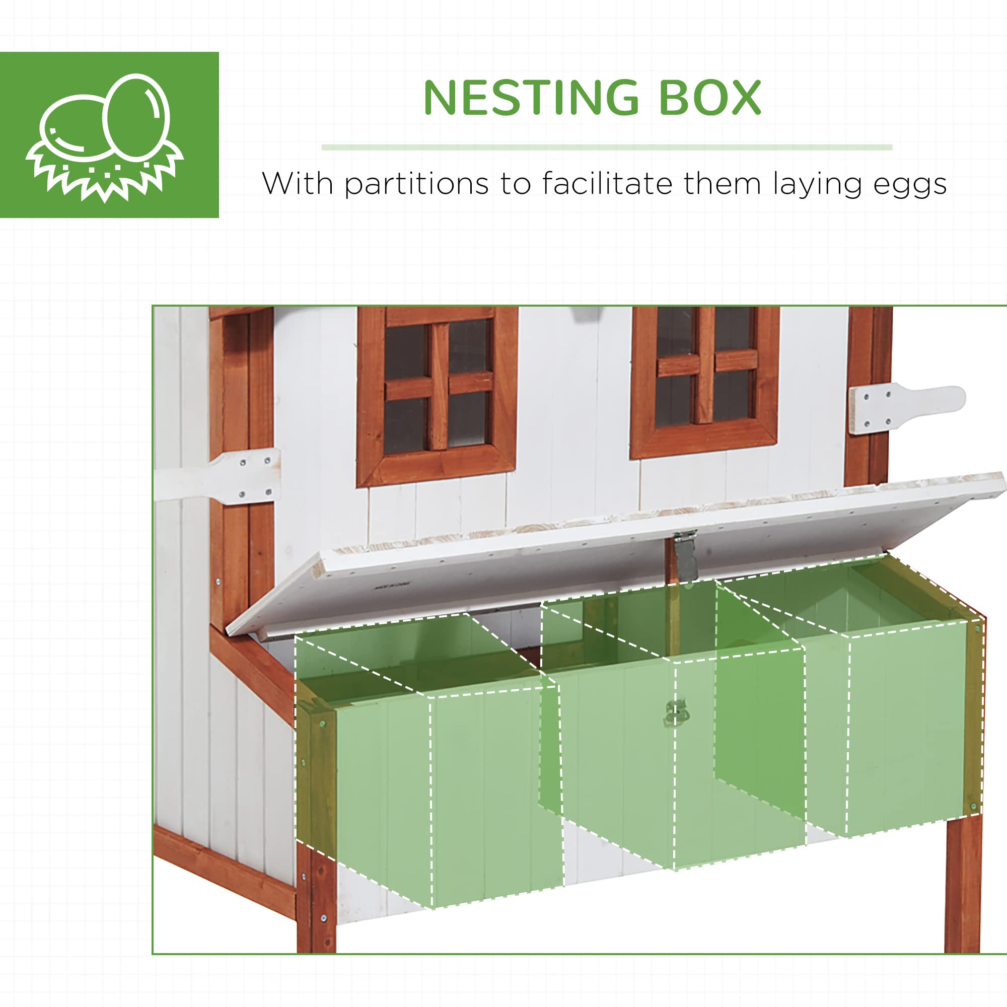 47" Chicken Coop Wooden Chicken House Rabbit Hutch Raised Poultry Cage Portable