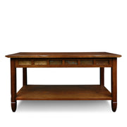 10058 Slate Tile Coffee Table with Shelf, 20 in x 38 in x 20.5 in, Rustic Oak