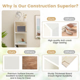 Vertical Bookcase, 56” Tall Narrow Freestanding Bookshelf with Anti-toppling Fittings,