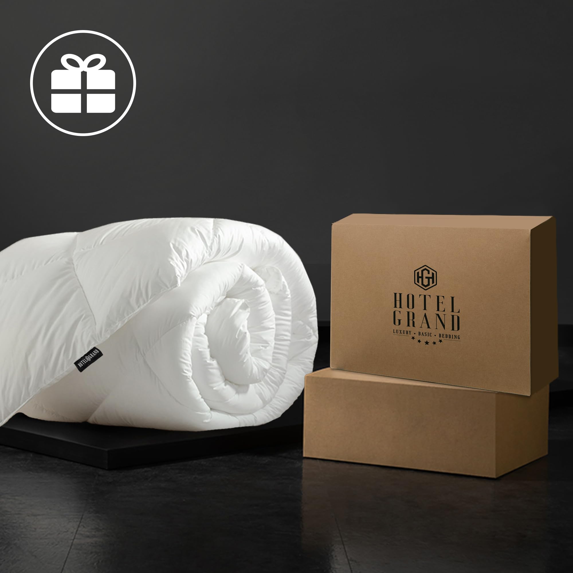 White Goose Feather Down Comforter King Size - 100% Cotton Duvet Insert