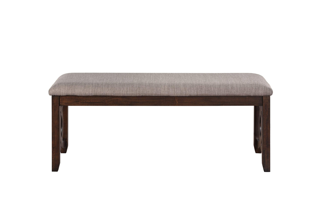 Upholstered Dining Bench, Cherry Brown