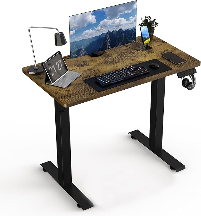 40 * 24 Electric Standing Desk, Adjustable Height Sit Stand Up Desk, Motorized Home Office Computer Gaming Workstation Desk