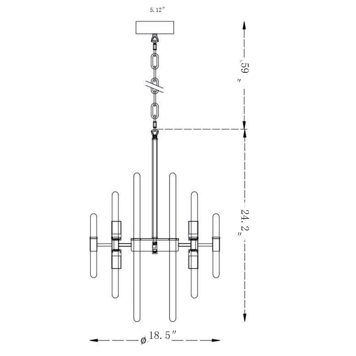 Modern Chandeliers,Crystal Chandelier,8 Light Round Pendant Light Width 19 inches