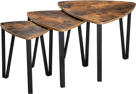 Industrial Nesting Coffee Table, Set of 3 End Tables for LivingRoom