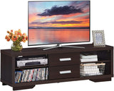 Modern TV Stand, Wood Universal Stand for TV's up to 65" Flat Screen, Home Living