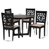 Jamie Dining Set, 5-Piece, Beige/Dark Brown
