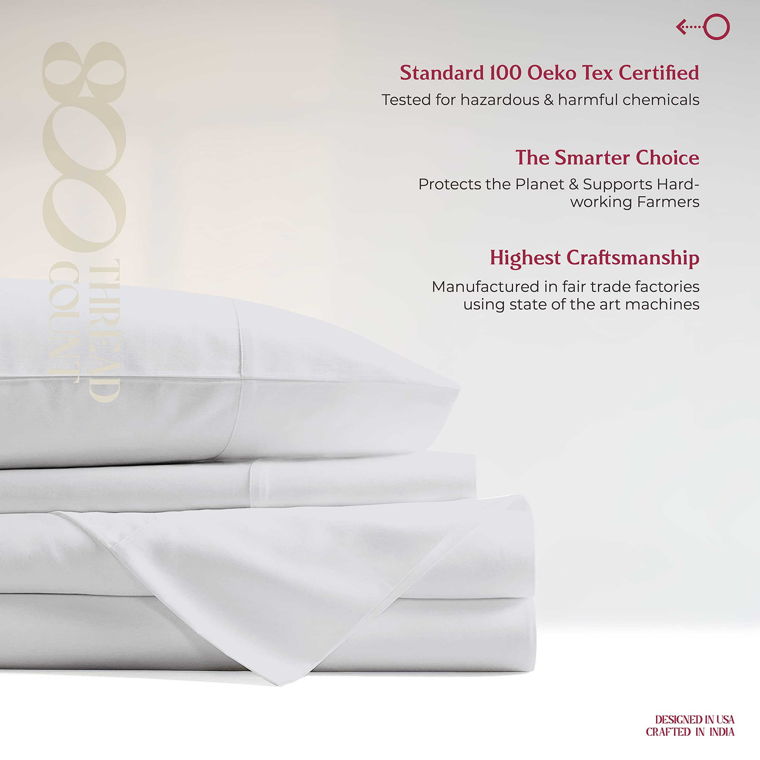 100% Egyptian Cotton Sheets Full Size - 800 Thread Count 4 PC Deep Pocket