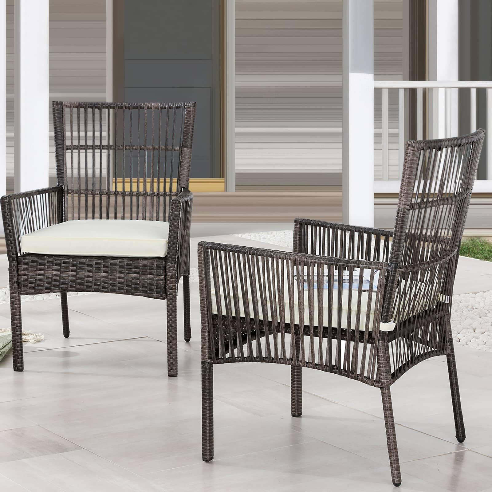 Patio Dining Chairs 4Pcs Breathable Outdoor Wicker Chairs Set