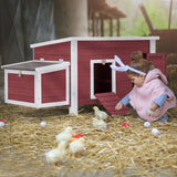 Large Chicken Coop with Upgraded Perches, Wooden Outdoor Chicken Cage