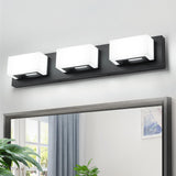 Black Bathroom Vanity Lights, 24 inch Dimmable Modern LED Bathroom Lighting