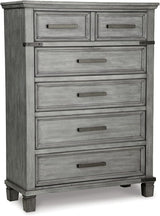 Russelyn Rustic 5 Drawer Chest of Drawers, Gray