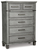 Russelyn Rustic 5 Drawer Chest of Drawers, Gray