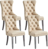 Eifizek Velvet Dining Chairs Set of 2, Tufted Dining Room Chairs with Nailhead Ring Pull Trim