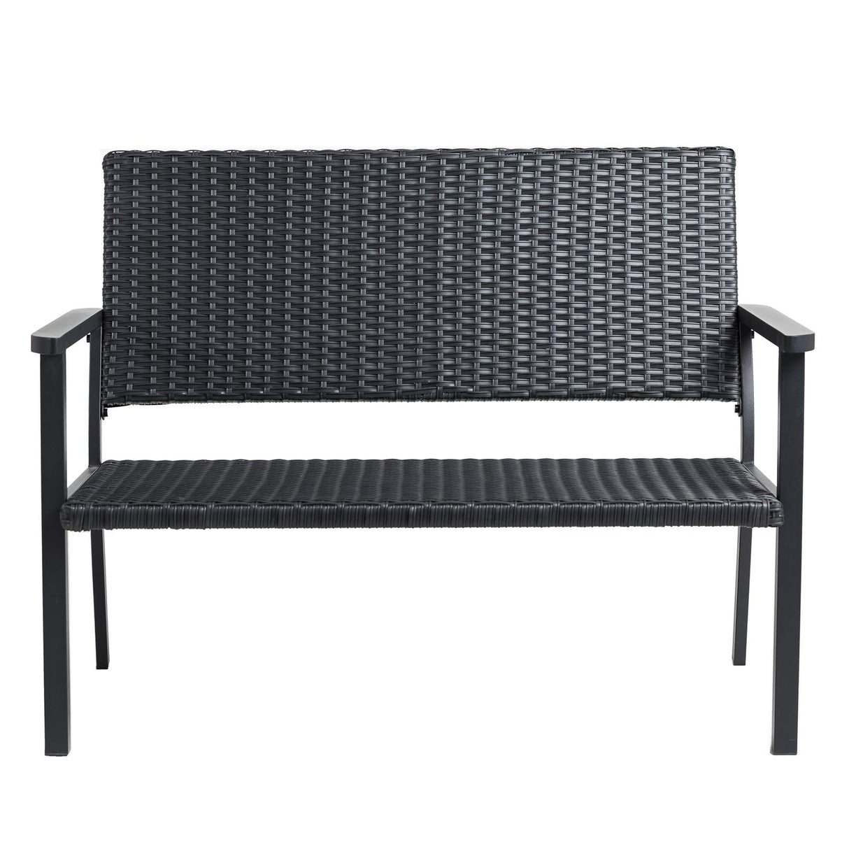 Outdoor Loveseat Bench Chair for Outside Patio Porch, Metal Frame