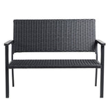 Outdoor Loveseat Bench Chair for Outside Patio Porch, Metal Frame