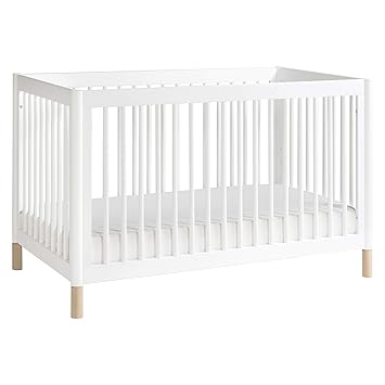 4-in-1 Convertible Crib with Toddler Bed Conversion in Washed Natural