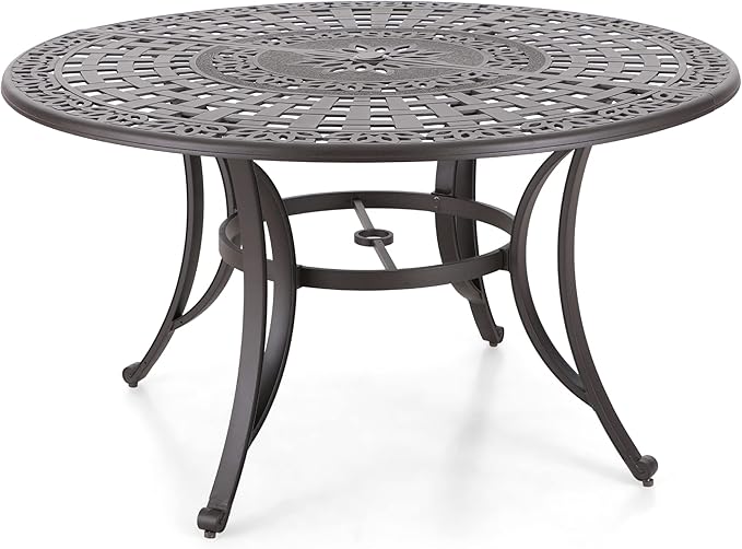 6-Person Rectangular Cast Aluminium Outdoor Dining Table