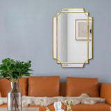 Gold Beveled Mirror - Wall Mirrors Decorative 20"x30" Scalloped Mirror Modern