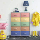 Kids Dresser with 10 Drawers - Storage Unit Organizer Chest for Clothes - Bedroom,