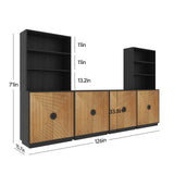 4-Piece Entertainment Center with Bookshelves for TVs up to 75"