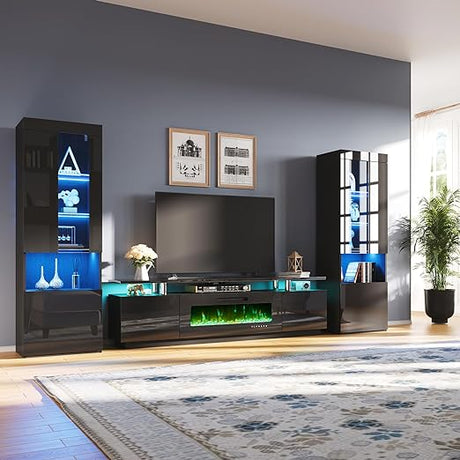 Entertainment Center with Fireplace and Bookcases