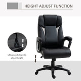 Vinsetto Ergonomic High Back Executive Office Chair with Padded Armrests, Adjustable Height PU Leather Computer Desk Chair with Breathable Mesh Backrest, 360° Swivel, Rocking Feature, Wheels